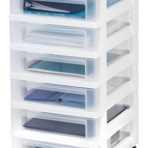 Storage Cart with Organizer Top - 6 Drawer