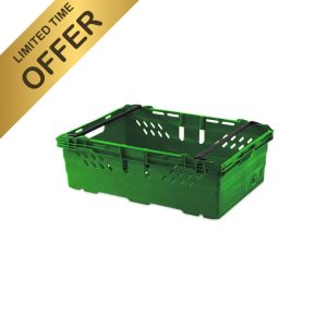 35L Heavy Duty Stacking & Nesting Crate Ventilated (600x400x199mm) - Light Green