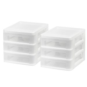 Compact Desktop Organizer 3 Drawer 2 Pack