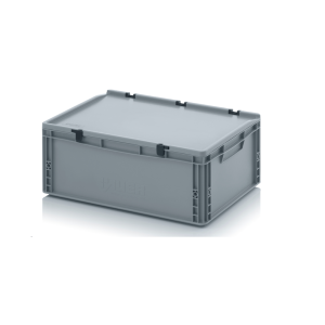 45L Euro Stacking Container With Lid Attached (600 x 400 x 235h mm)
