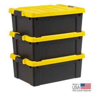 12-Gal Heavy-Duty Storage Containers with Latching Lids ﾨC 3-Pack