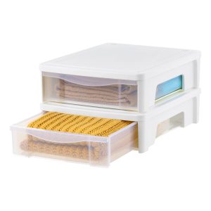 Underbed Storage Stackable Sliding Drawer 22 Qt 2 Pack