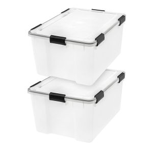 Storage Box, WeatherPro 46 Qt 2 Pack, Clear