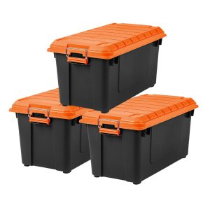 Heavy-Duty Plastic Storage Bins 3-Piece Set
