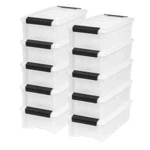 Stack & Pull Storage Box - 5 QT,  10 Pack, Pearl