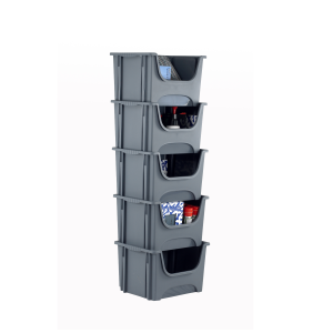 Space Bin Containers - pack of 5 grey